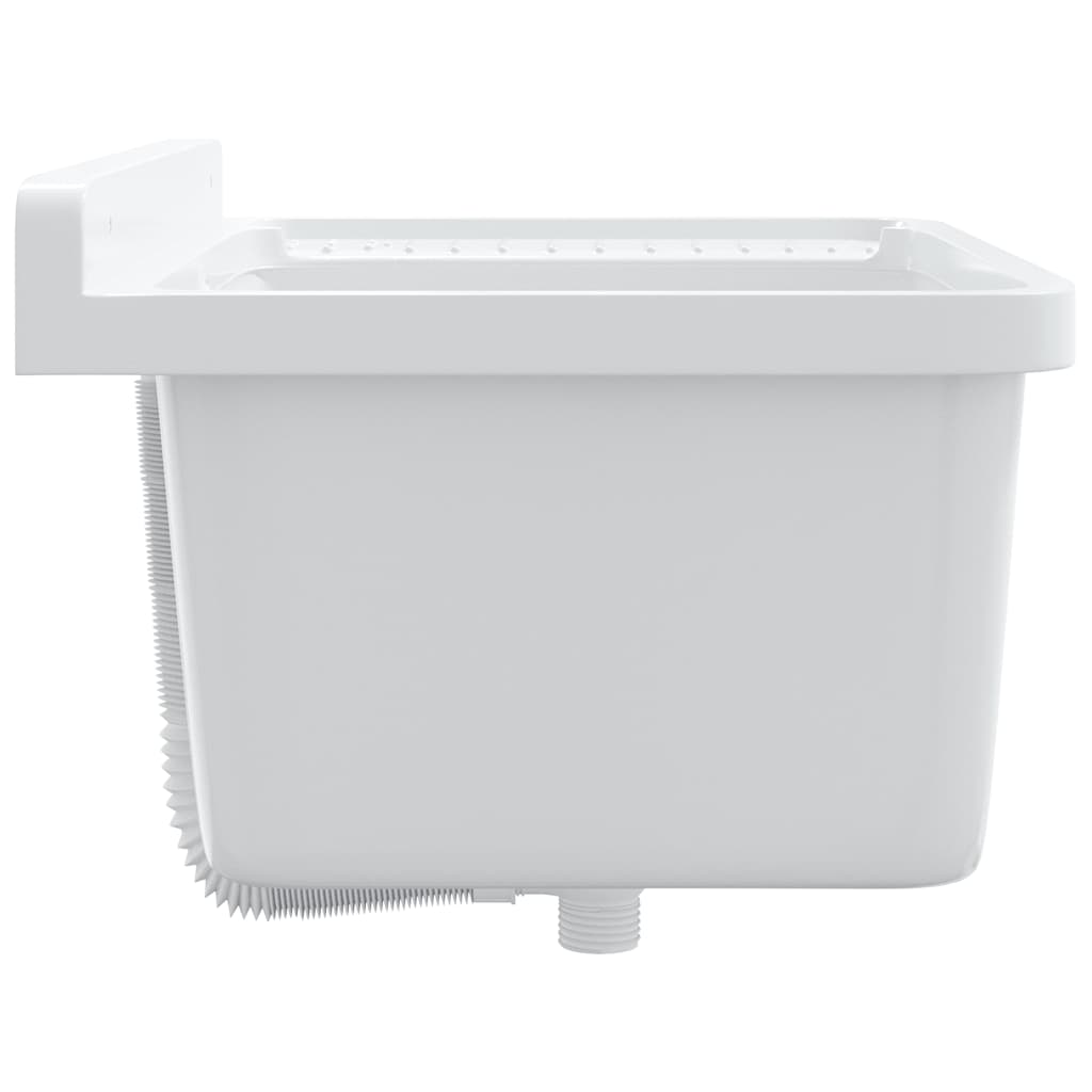 Veggmontert vaskeservant hvit 60x40x28 cm harpiks