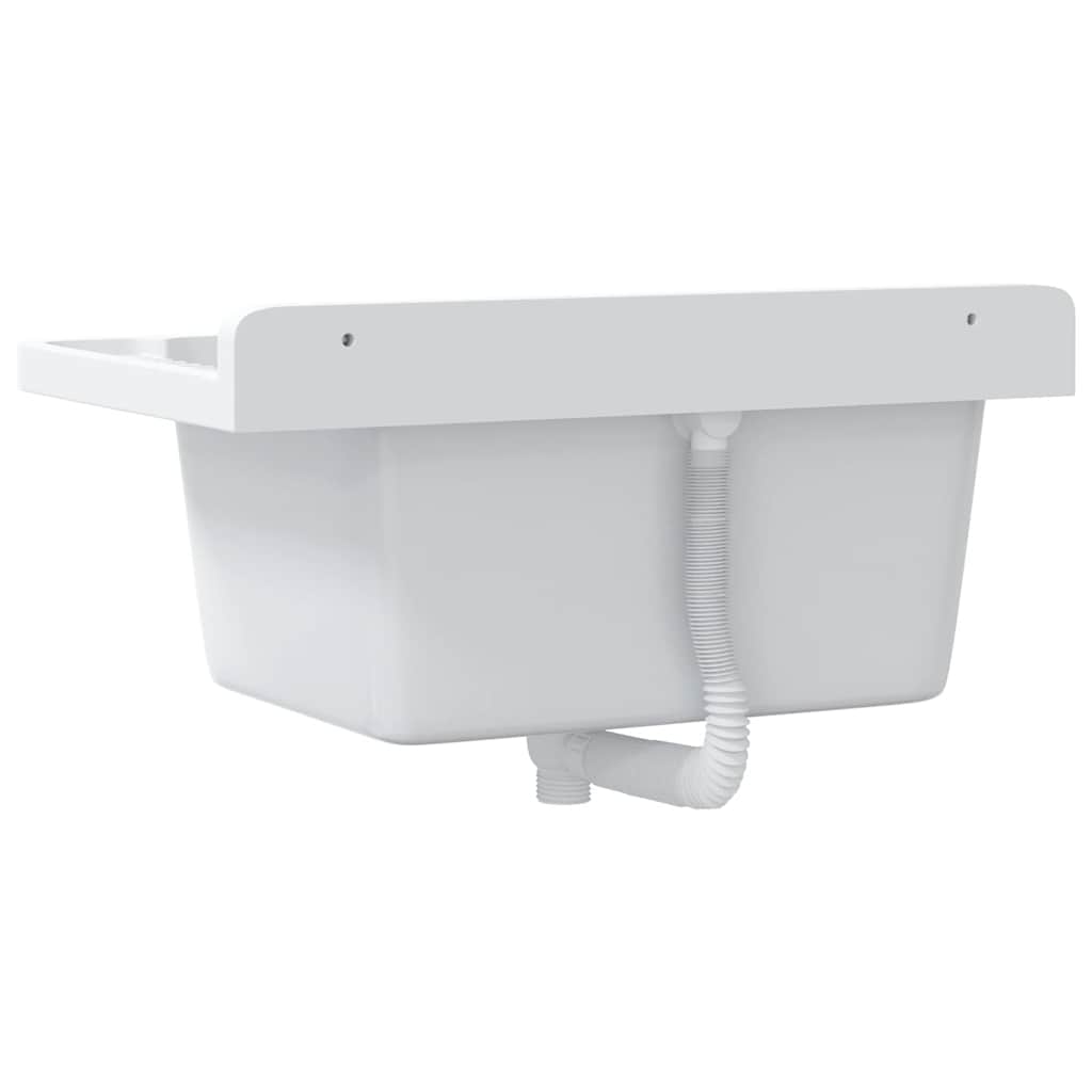 Veggmontert vaskeservant hvit 60x40x28 cm harpiks