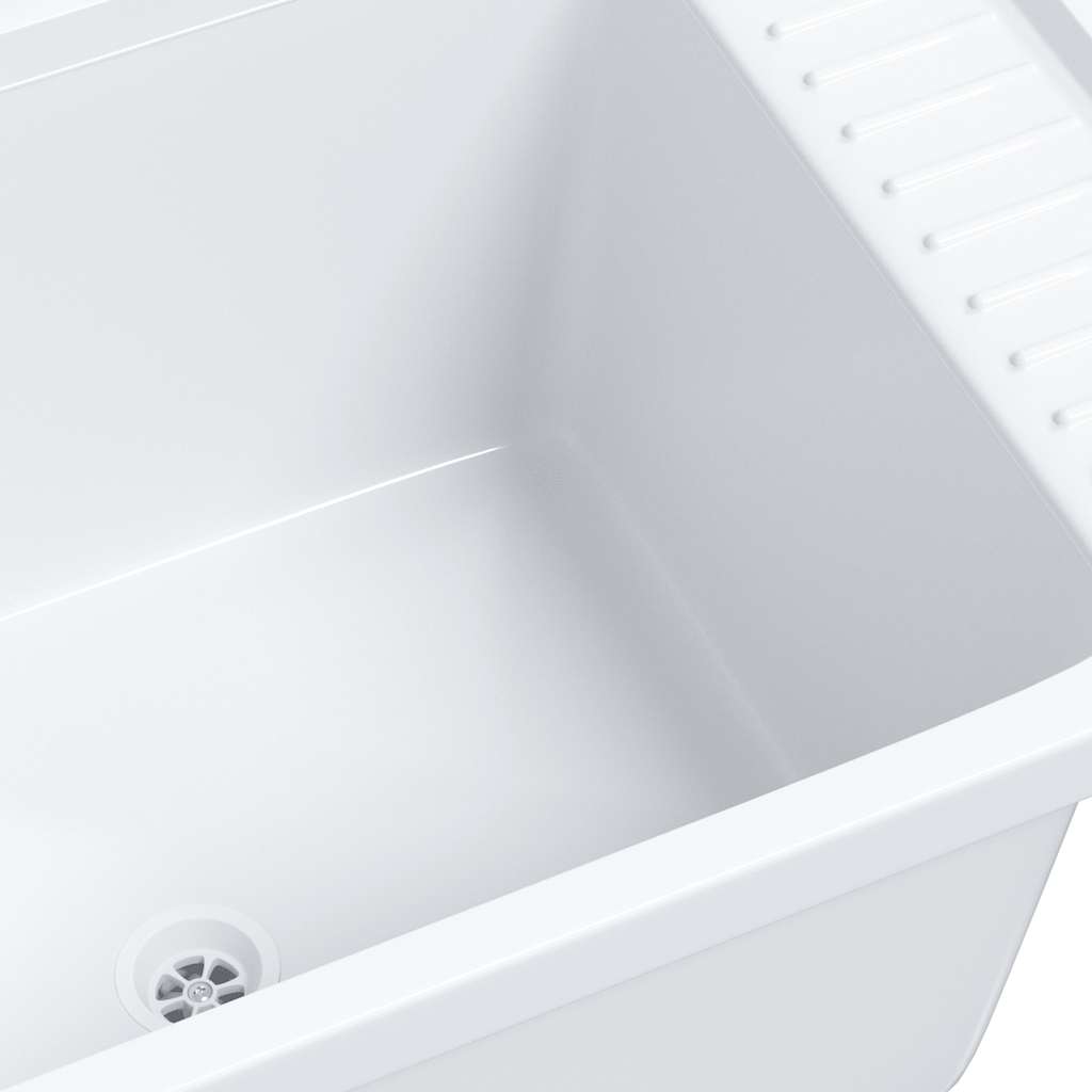 Veggmontert vaskeservant hvit 60x40x28 cm harpiks