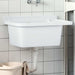 Veggmontert vaskeservant hvit 60x40x28 cm harpiks