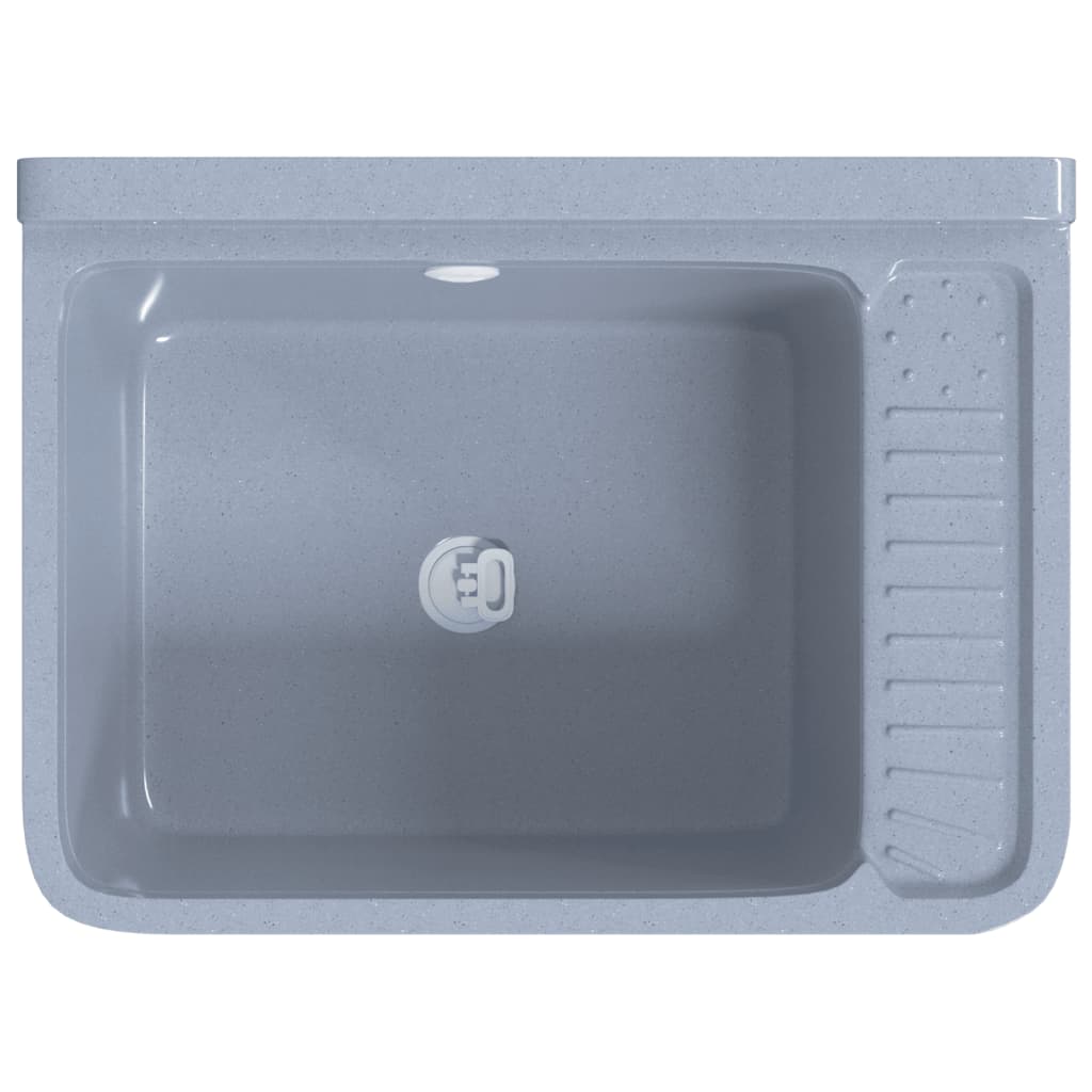 Veggmontert servant grå 50x35x24 cm harpiks