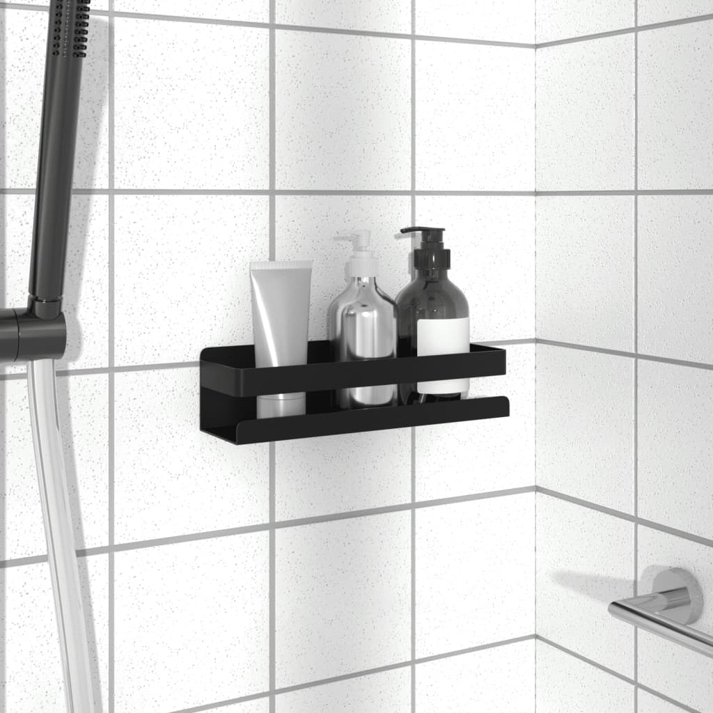 Dusjhylle matt svart 23x6,5x6 cm børstet 304 rustfritt stål vidaXL