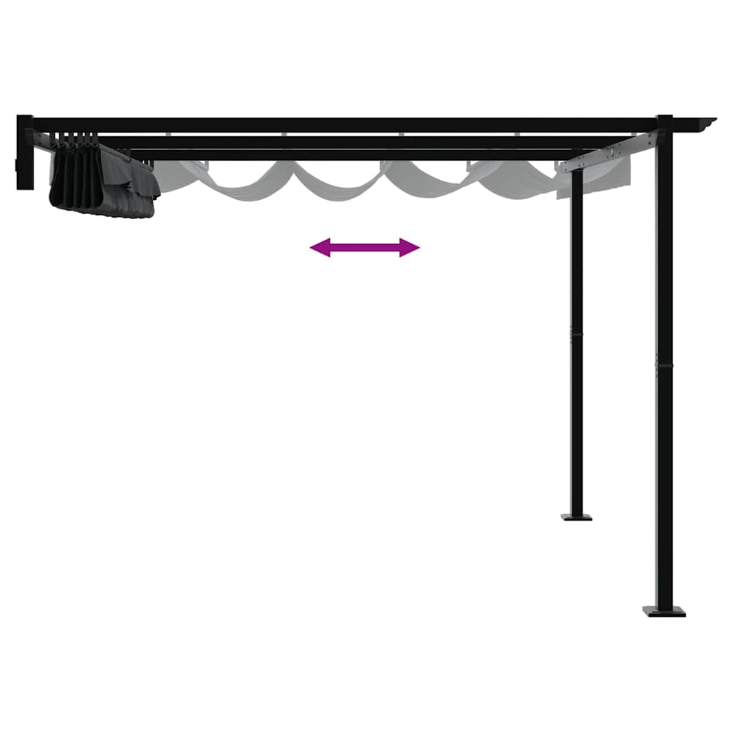 Paviljong 300 x 300 x 200 cm Antrasitt Polyester
