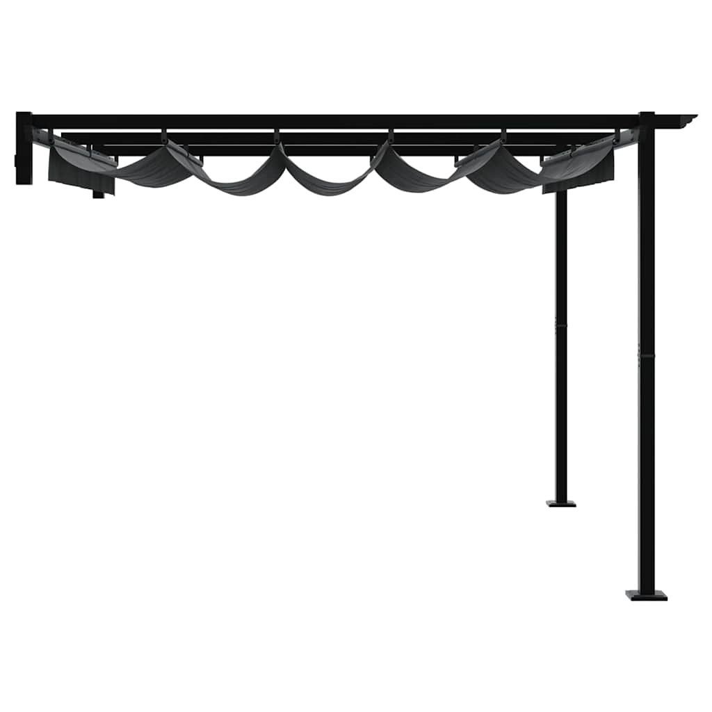 Paviljong 300 x 300 x 200 cm Antrasitt Polyester