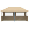 Sammenleggbart partytelt pop-up med 3 sidevegger beige