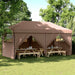Sammenleggbart partytelt pop-up med 4 sidevegger brun
