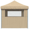 Sammenleggbart partytelt pop-up med 3 sidevegger beige