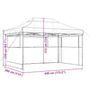 Sammenleggbart partytelt pop-up med 3 sidevegger beige