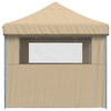 Sammenleggbart partytelt pop-up med 3 sidevegger beige