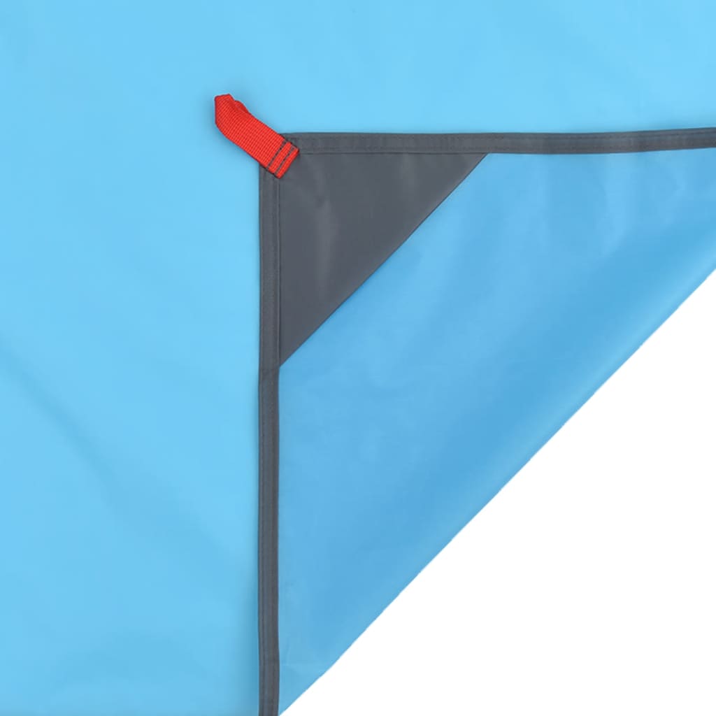 Piknikteppe med knagger blå 205x155 cm