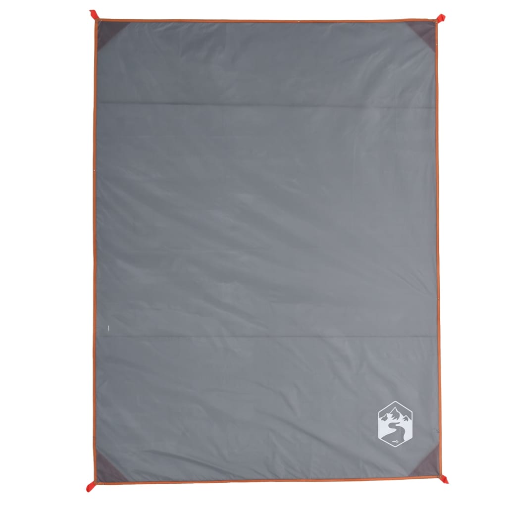 Piknikteppe med knagger grå og oransje 205x155 cm