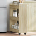 Sidebord med hjul sonoma eik 60x22x79 cm konstruert tre