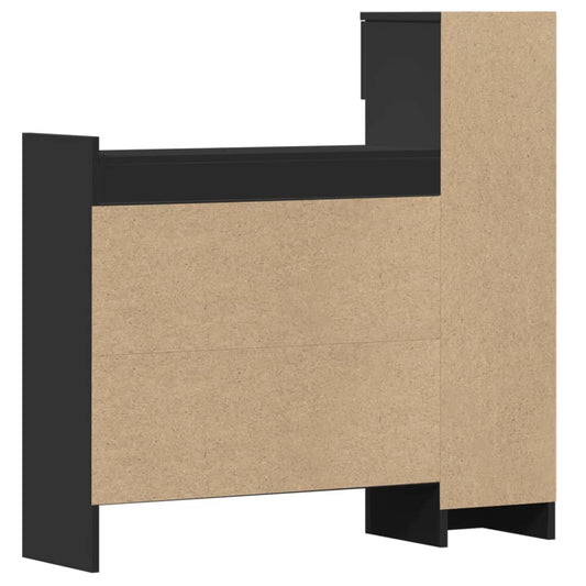 Skohylle svart 100,5x28x100 cm konstruert tre