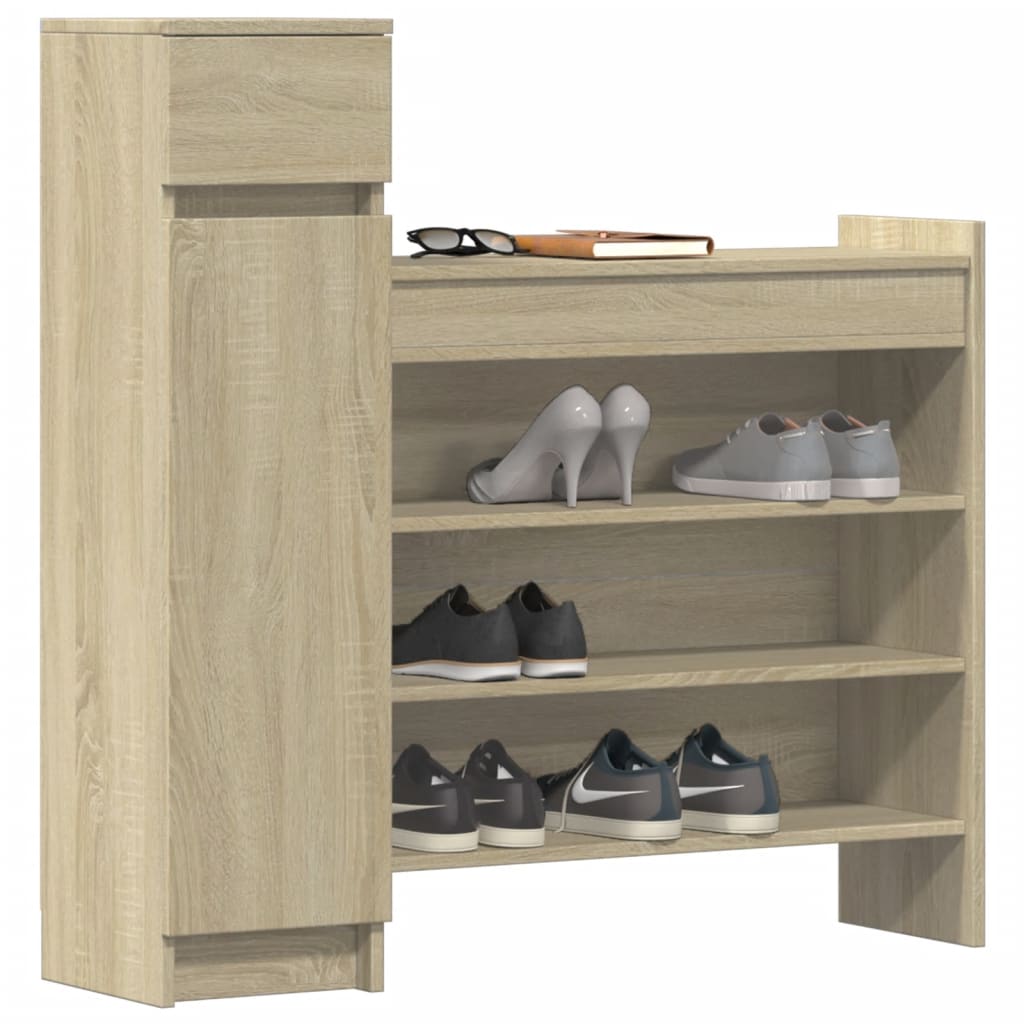 Skohylle sonoma eik 100,5x28x100 cm konstruert tre