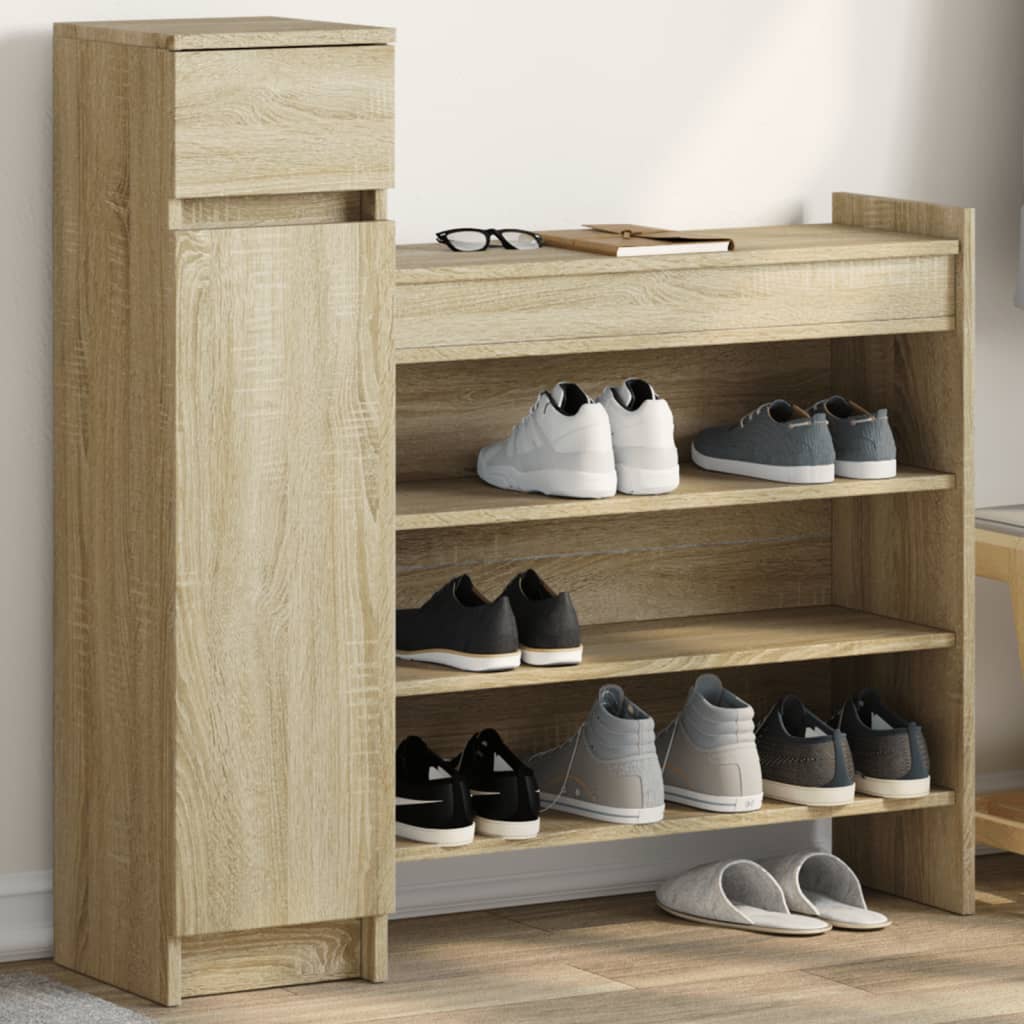 Skohylle sonoma eik 100,5x28x100 cm konstruert tre