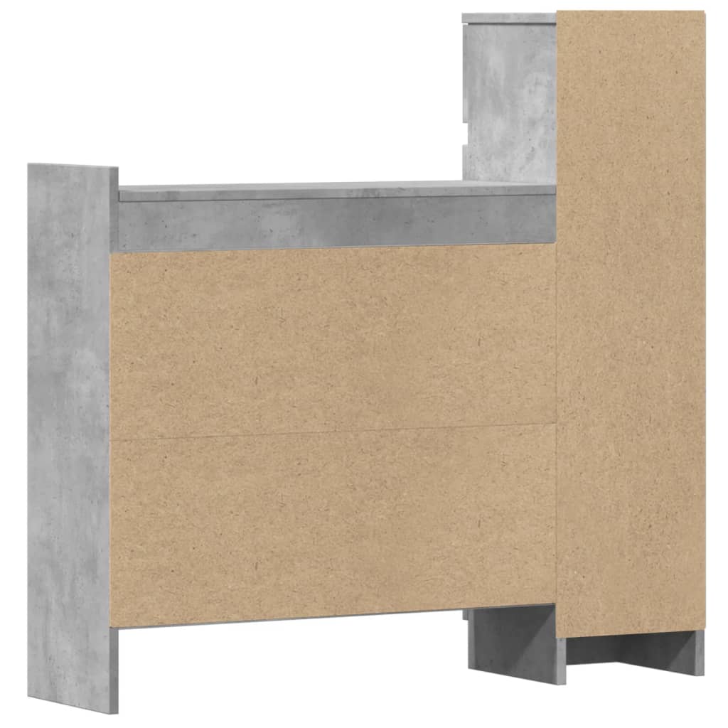 Skohylle betonggrå 100,5x28x100 cm konstruert tre
