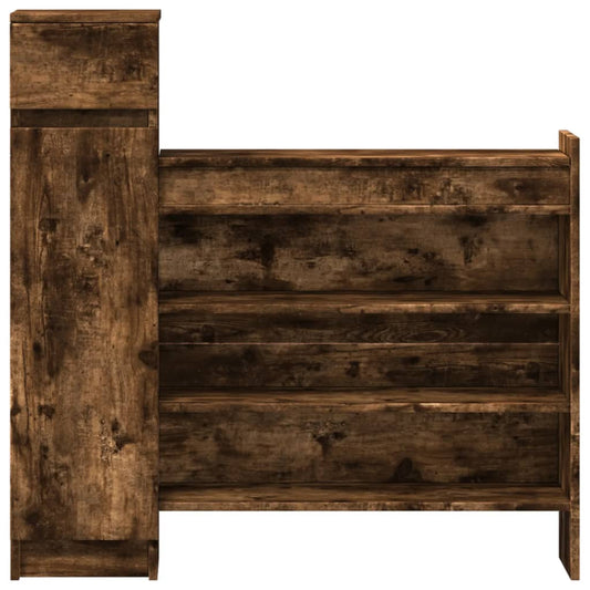 Skohylle røkt eik 100,5x28x100 cm konstruert tre