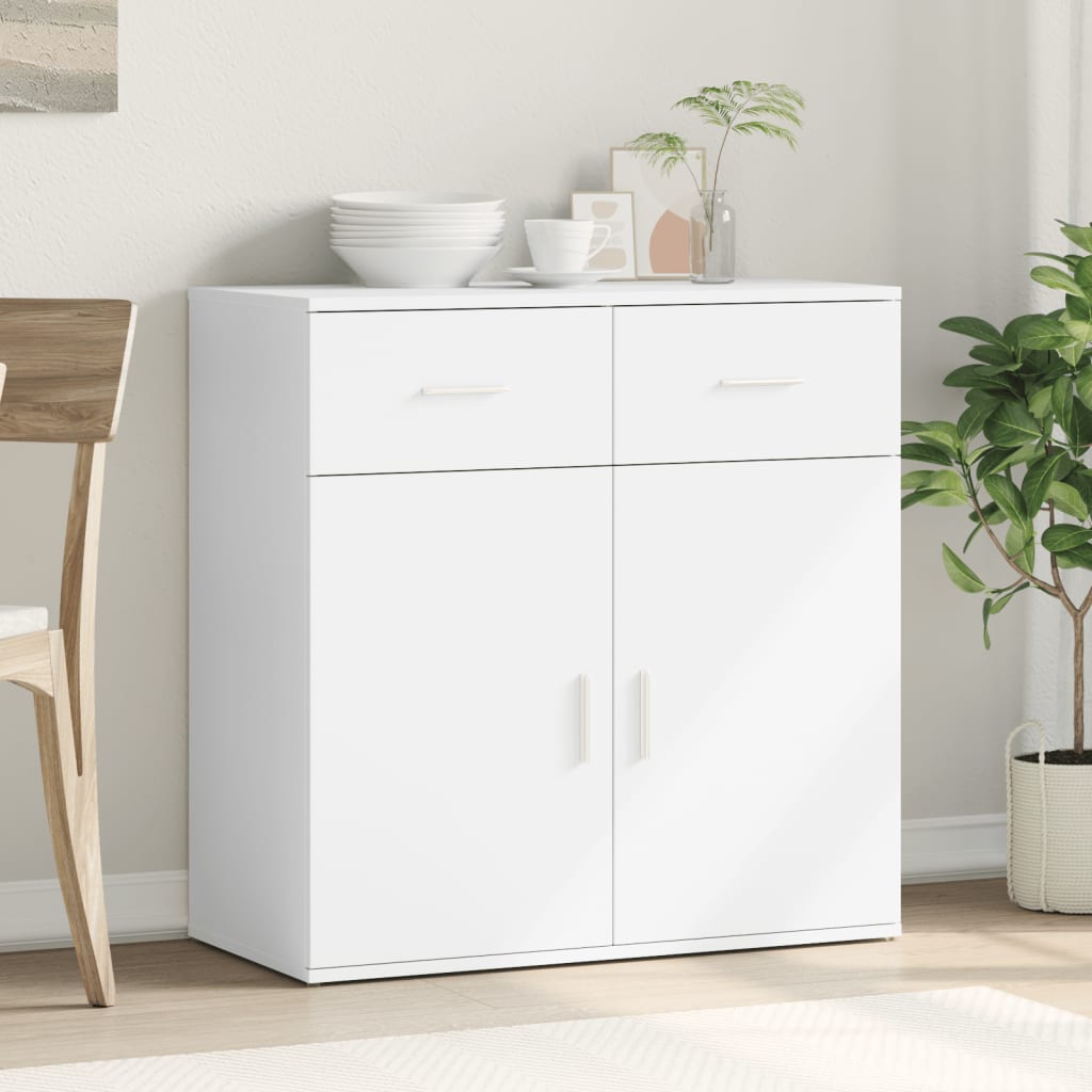 Skjenk hvit 79x38x80 cm konstruert tre