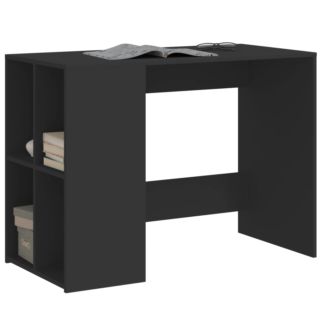 Skrivebord svart 102x50x75 cm konstruert tre