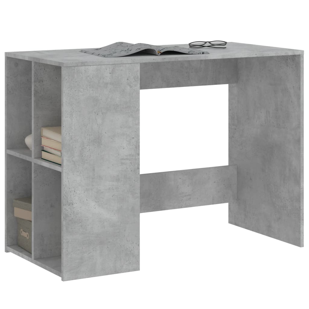 Skrivebord betonggrå 102x50x75 cm konstruert tre