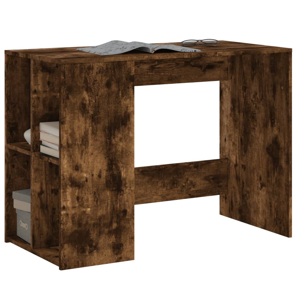 Skrivebord røkt eik 102x50x75 cm konstruert tre