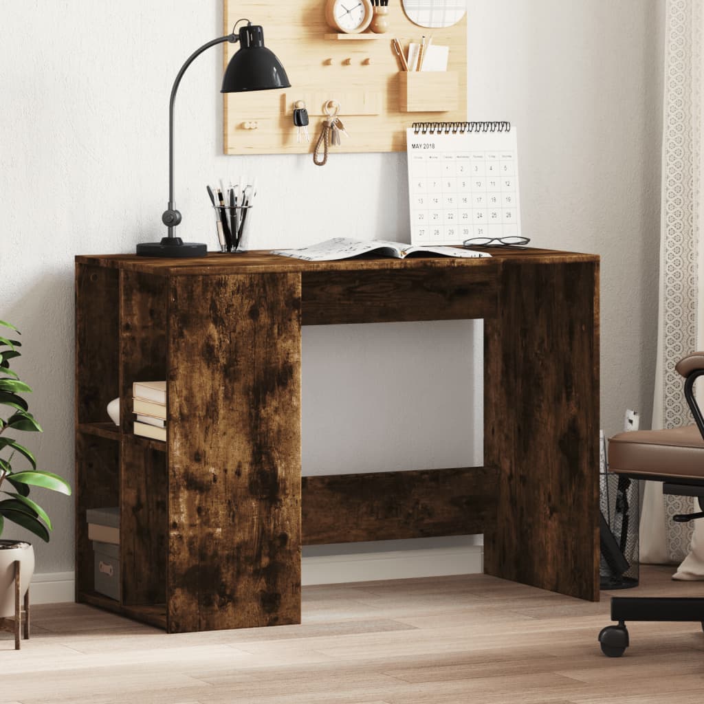 Skrivebord røkt eik 102x50x75 cm konstruert tre