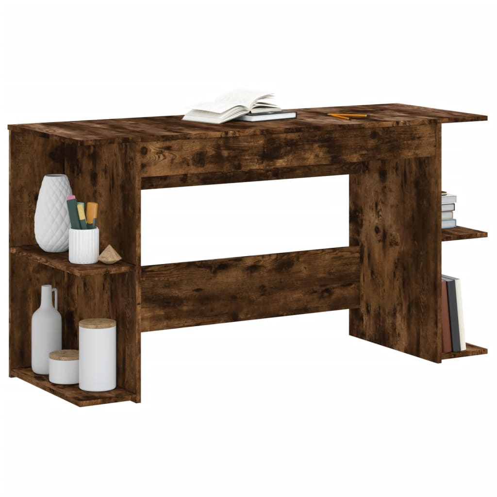 Skrivebord røkt eik 140x50x75 cm konstruert tre