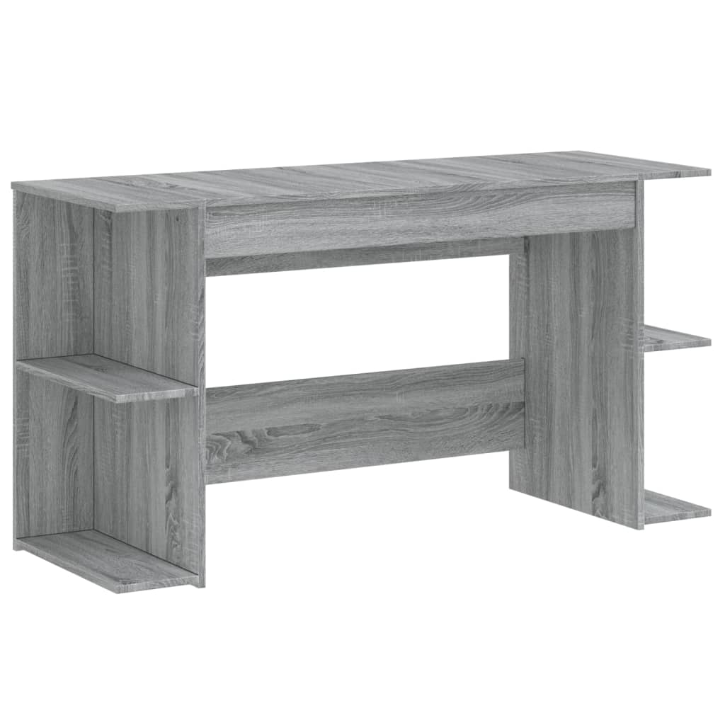 Skrivebord grå sonoma 140x50x75 cm konstruert tre