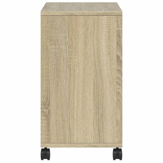 Sidebord med hjul sonoma eik 50x30x55 cm konstruert tre
