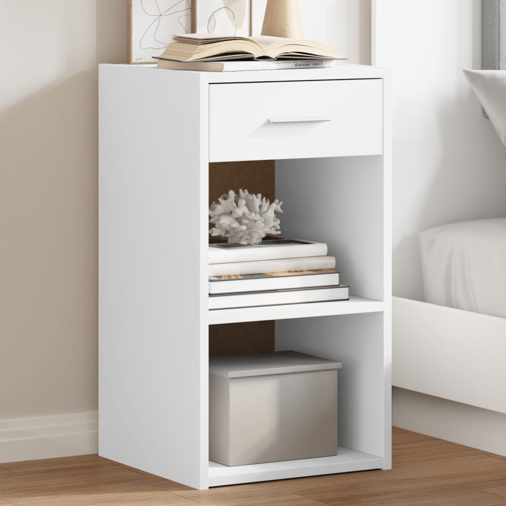 Nattbord 2 stk hvit 35x34x65 cm konstruert tre