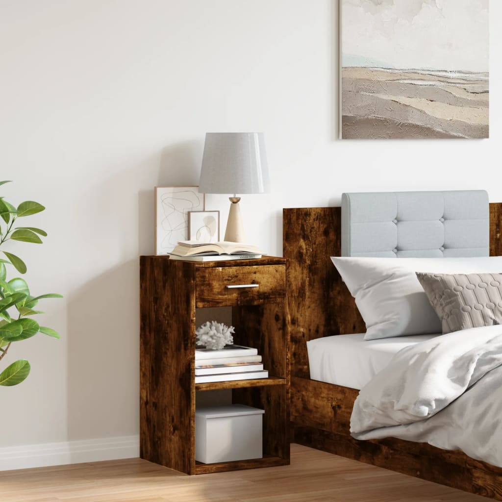 Nattbord røkt eik 35x34x65 cm konstruert tre