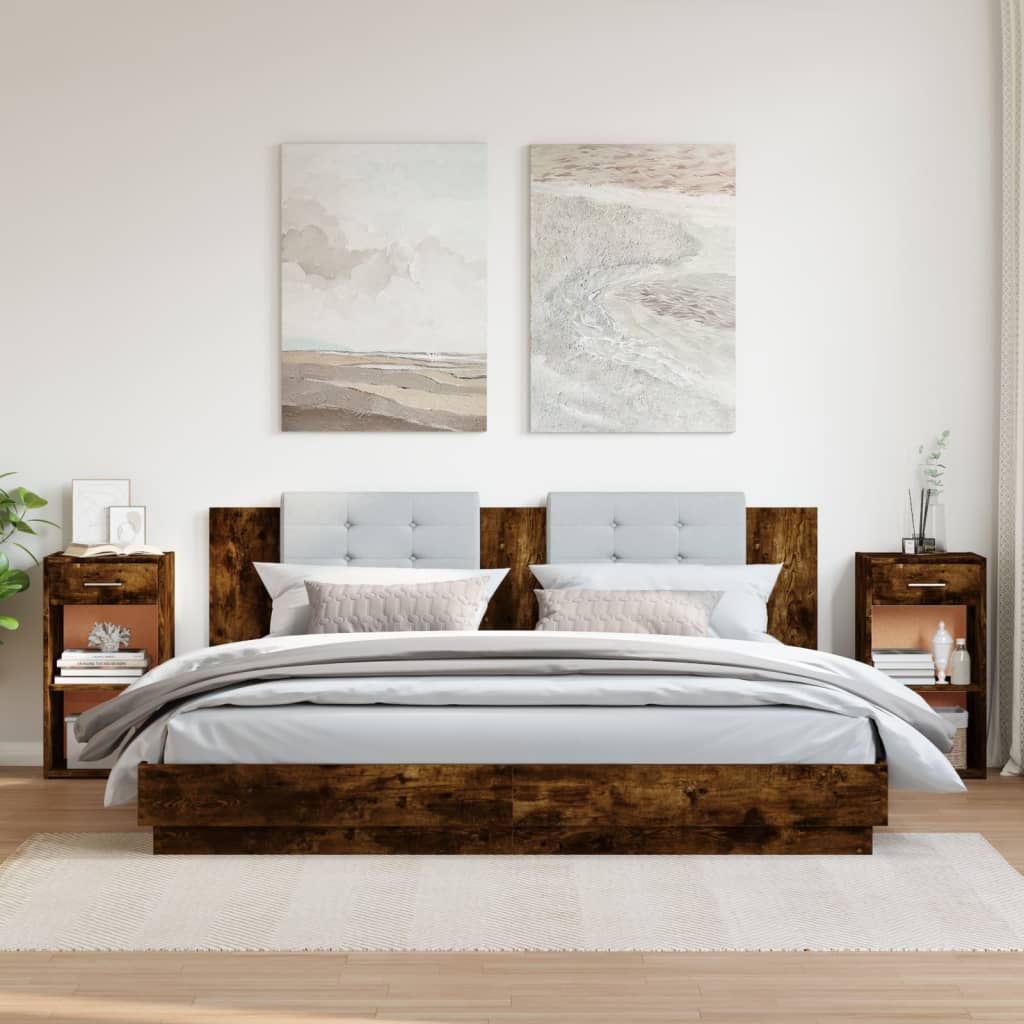 Nattbord 2 stk røkt eik 35x34x65 cm konstruert tre