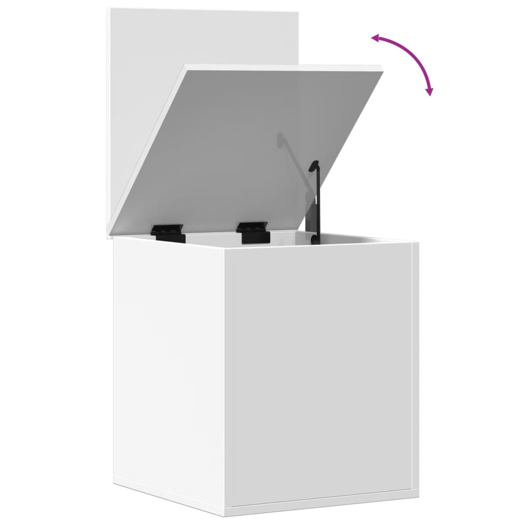 Oppbevaringsboks hvit 40x42x46 cm konstruert tre