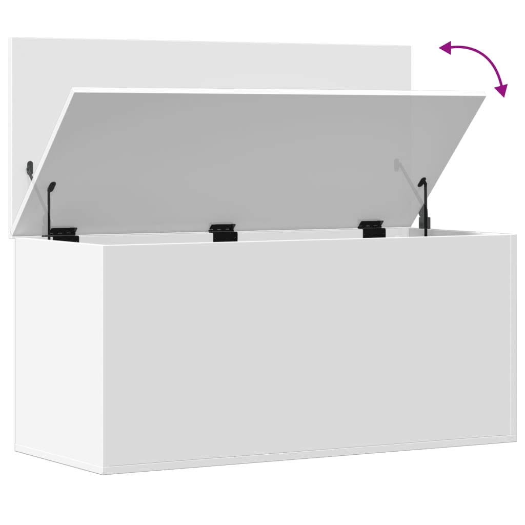 Oppbevaringsboks hvit 100x42x46 cm konstruert tre