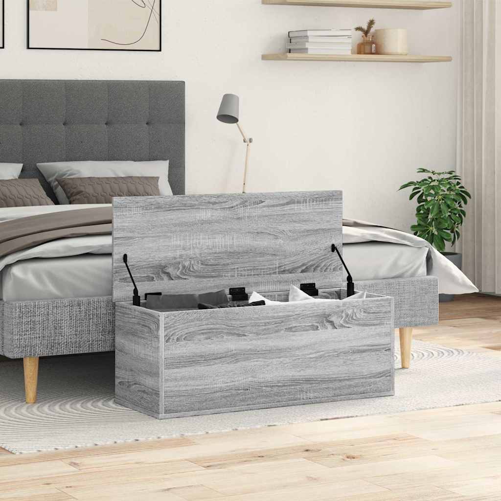 Oppbevaringsboks grå sonoma 90x35x35 cm konstruert tre