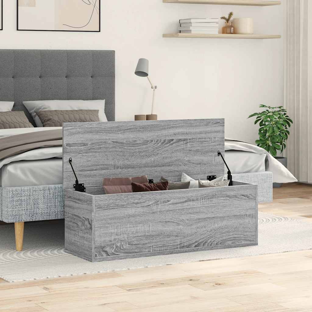 Oppbevaringsboks grå sonoma 102x35x35 cm konstruert tre