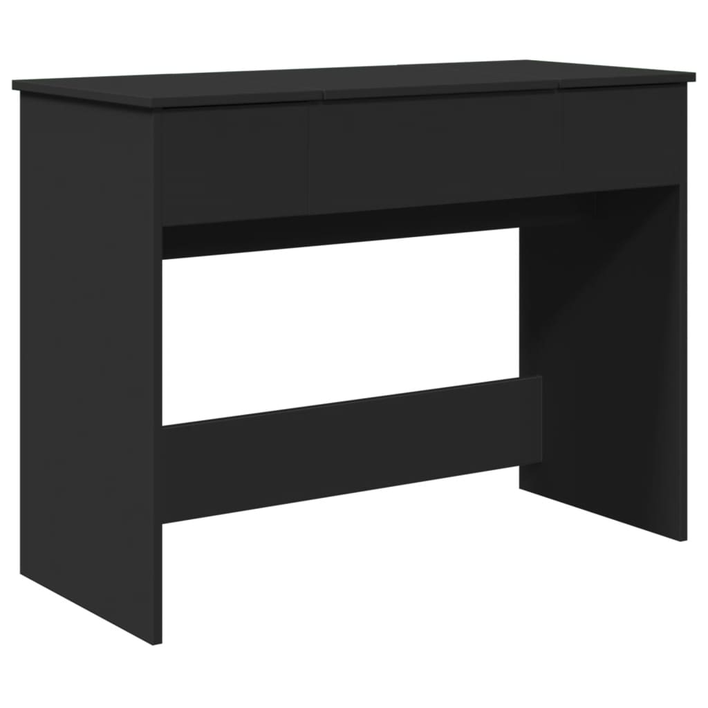 Sminkebord med speil svart 100x45x76 cm