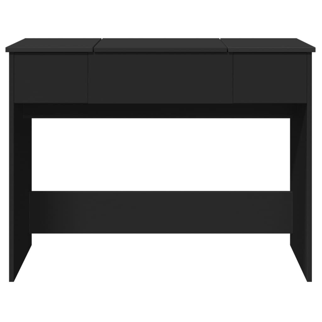 Sminkebord med speil svart 100x45x76 cm