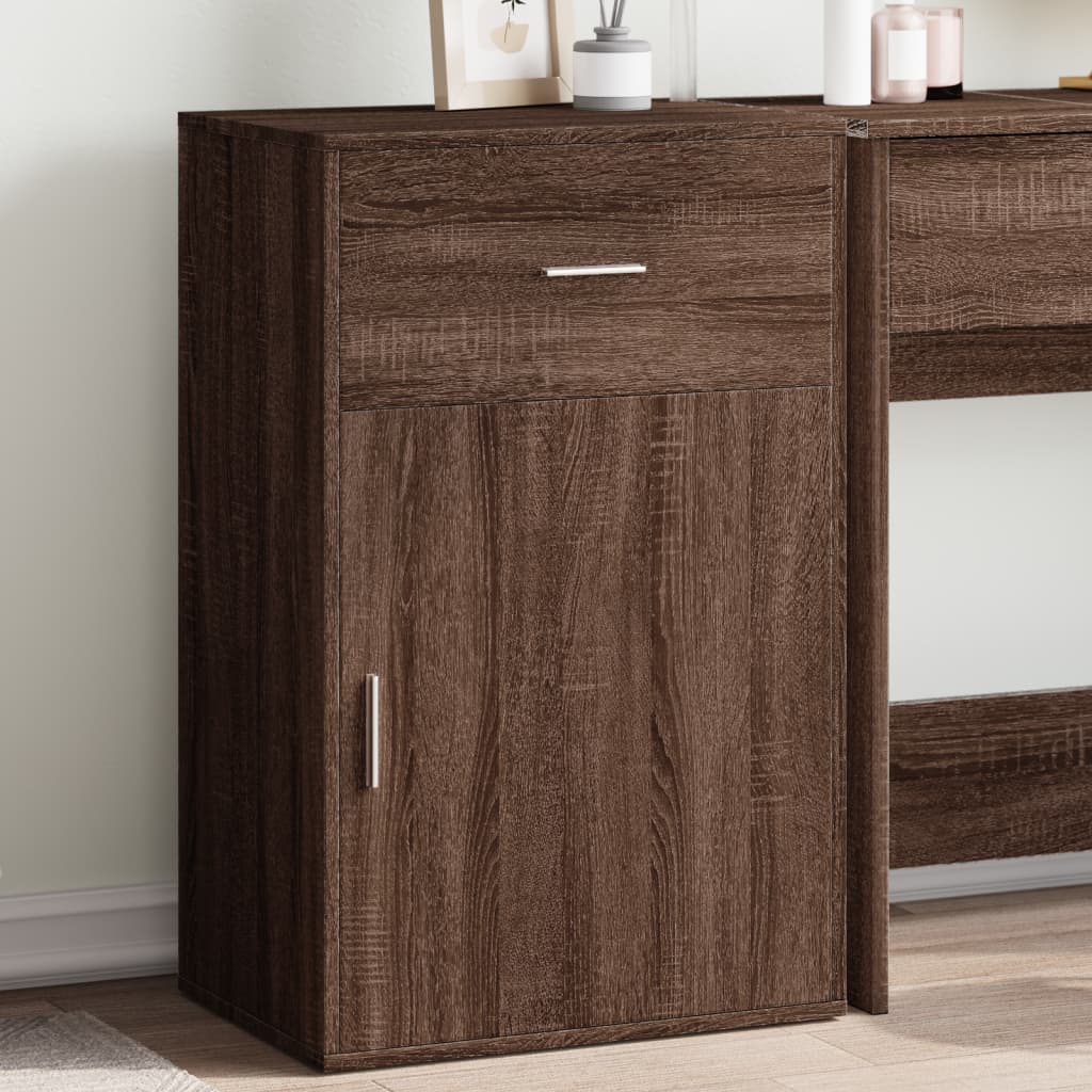 Oppbevaringsskap brun eik 56,5x39x90 cm konstruert tre