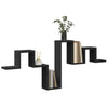 Vegghylle svart 104,5x10x43 cm konstruert tre
