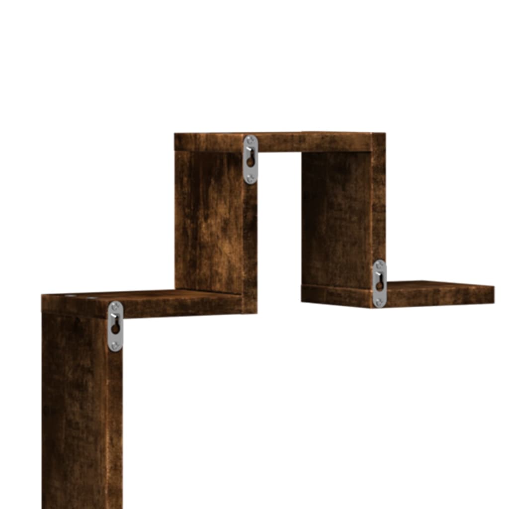 Vegghylle røkt eik 104,5x10x43 cm konstruert tre
