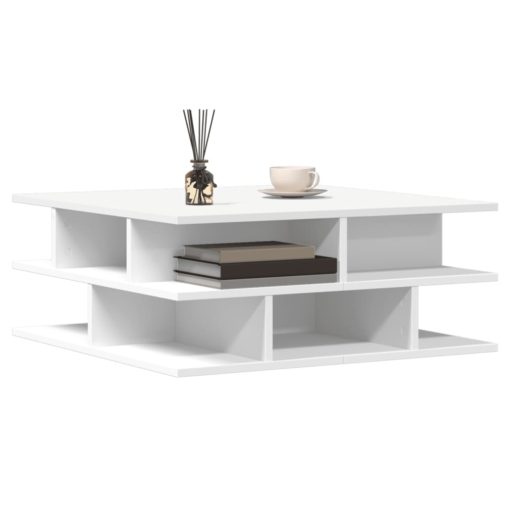 Sofabord hvit 70x70x29 cm konstruert tre