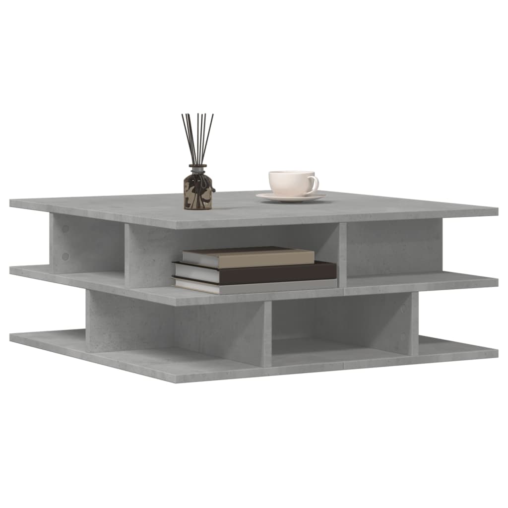 Salongbord betonggrå 70x70x29 cm konstruert tre