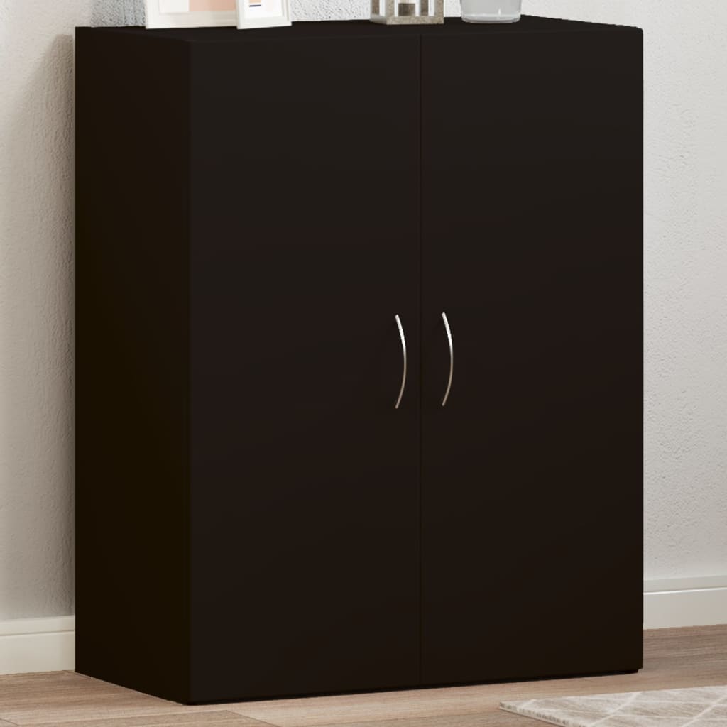 Arkivskap svart 60x32x77,5 cm konstruert tre
