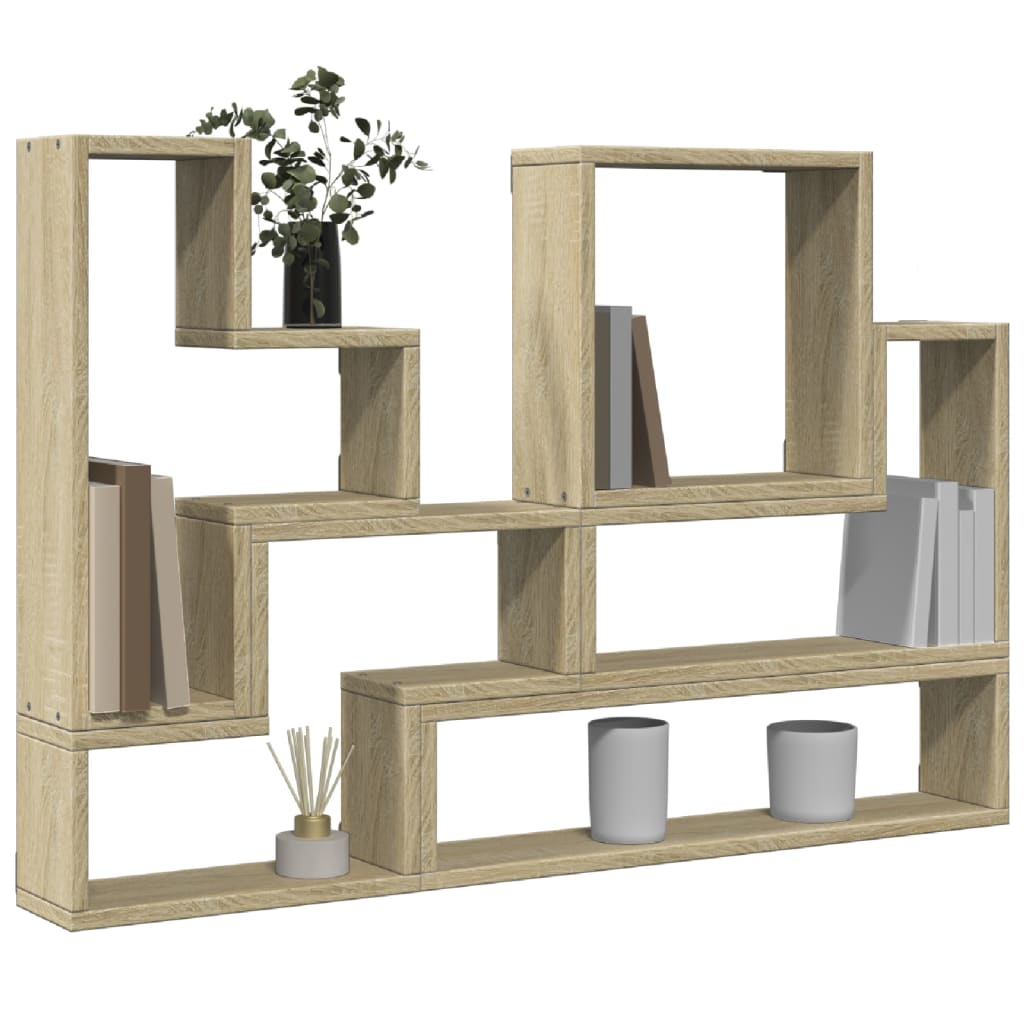 Vegghylle sonoma eik 96x12x64 cm konstruert tre