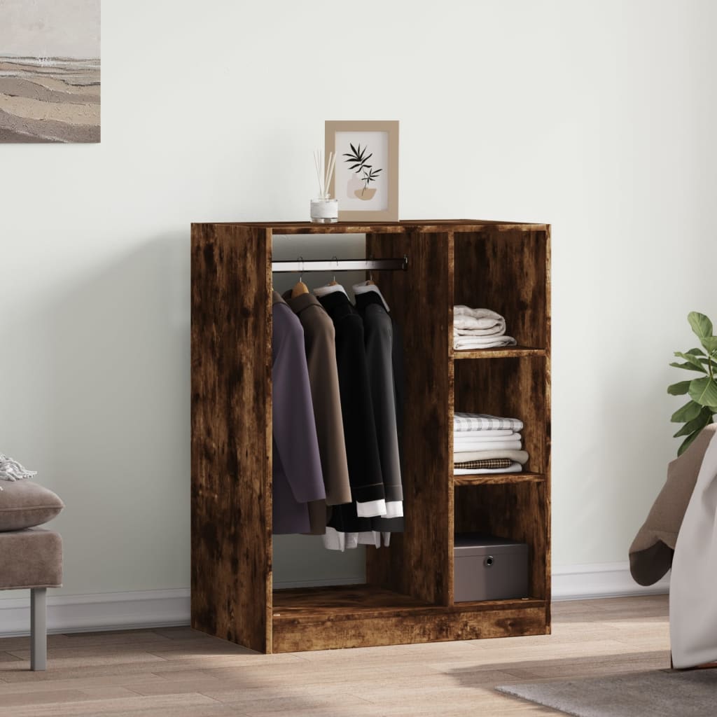 Garderobe røkt eik 77x48x102 cm konstruert tre vidaXL