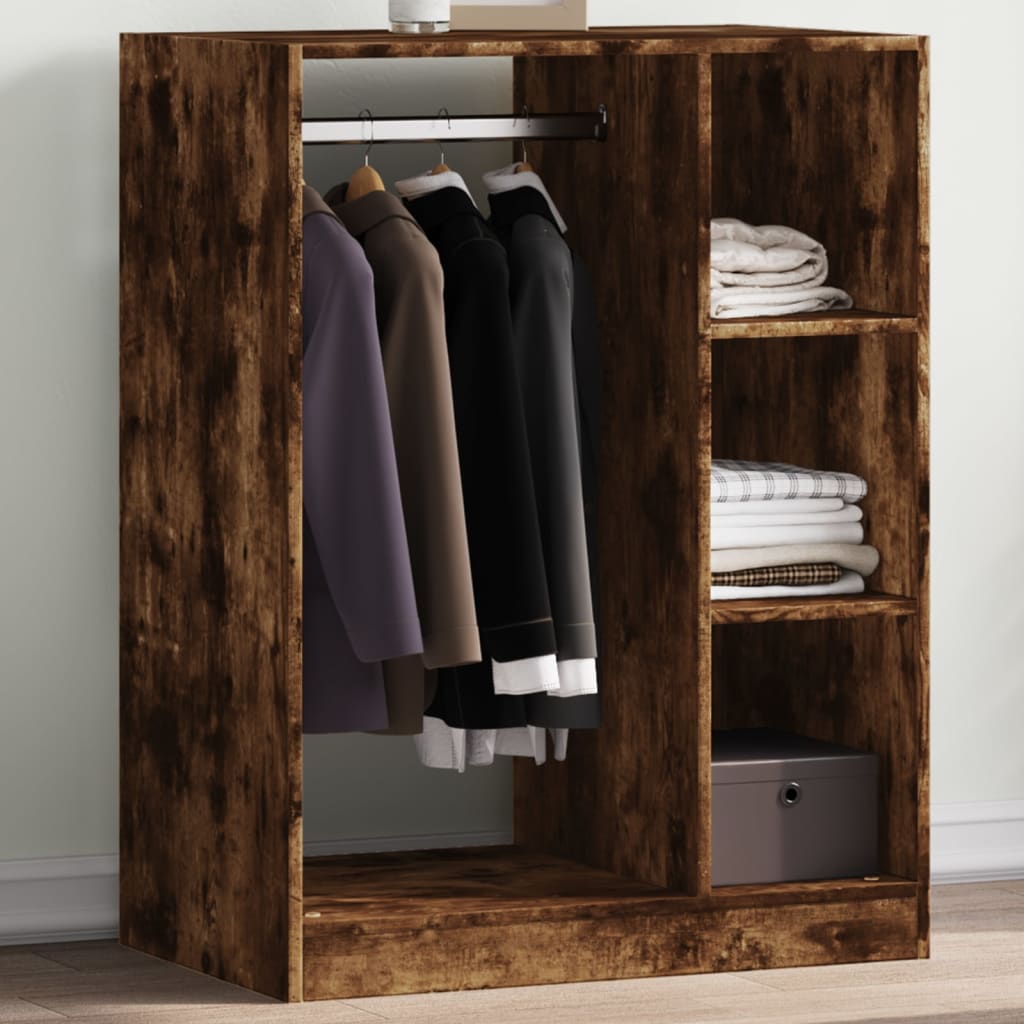 Garderobe røkt eik 77x48x102 cm konstruert tre vidaXL