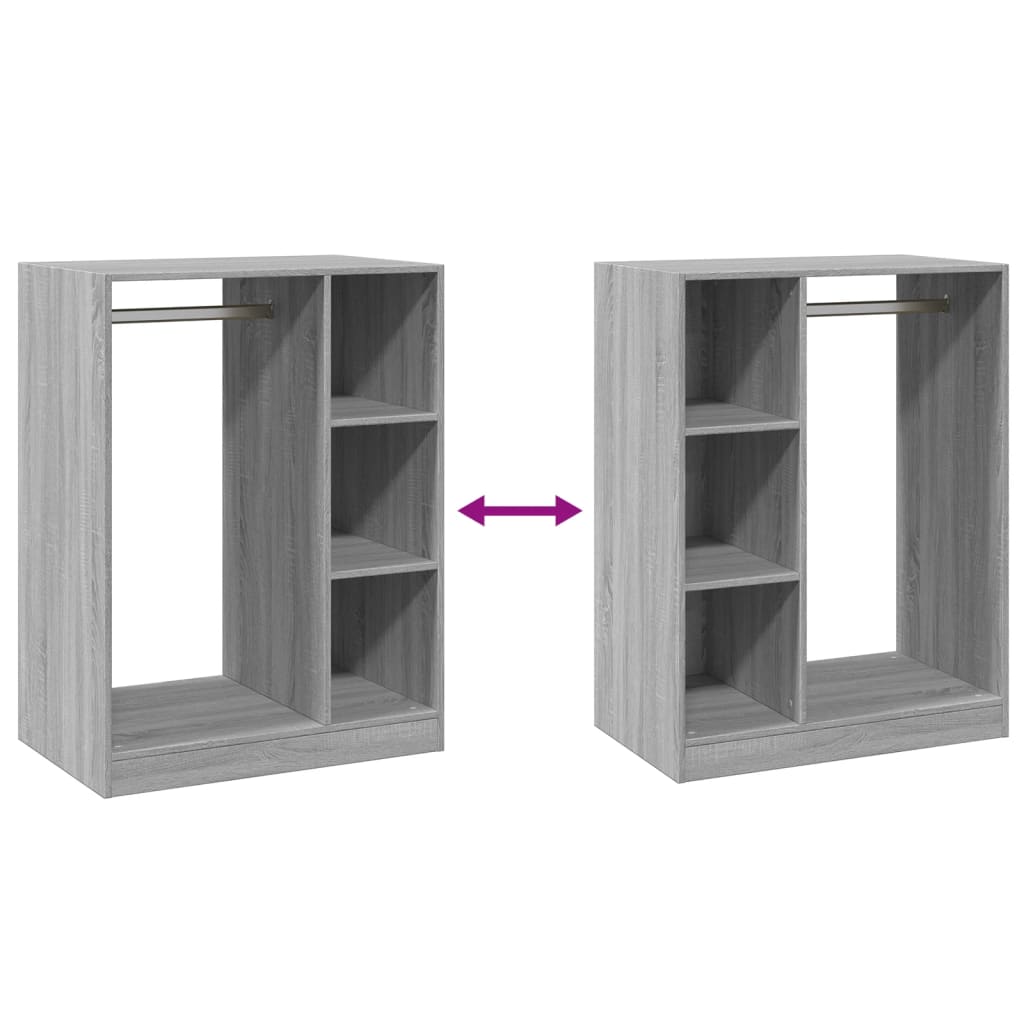 Garderobe grå sonoma 77x48x102 cm konstruert tre vidaXL