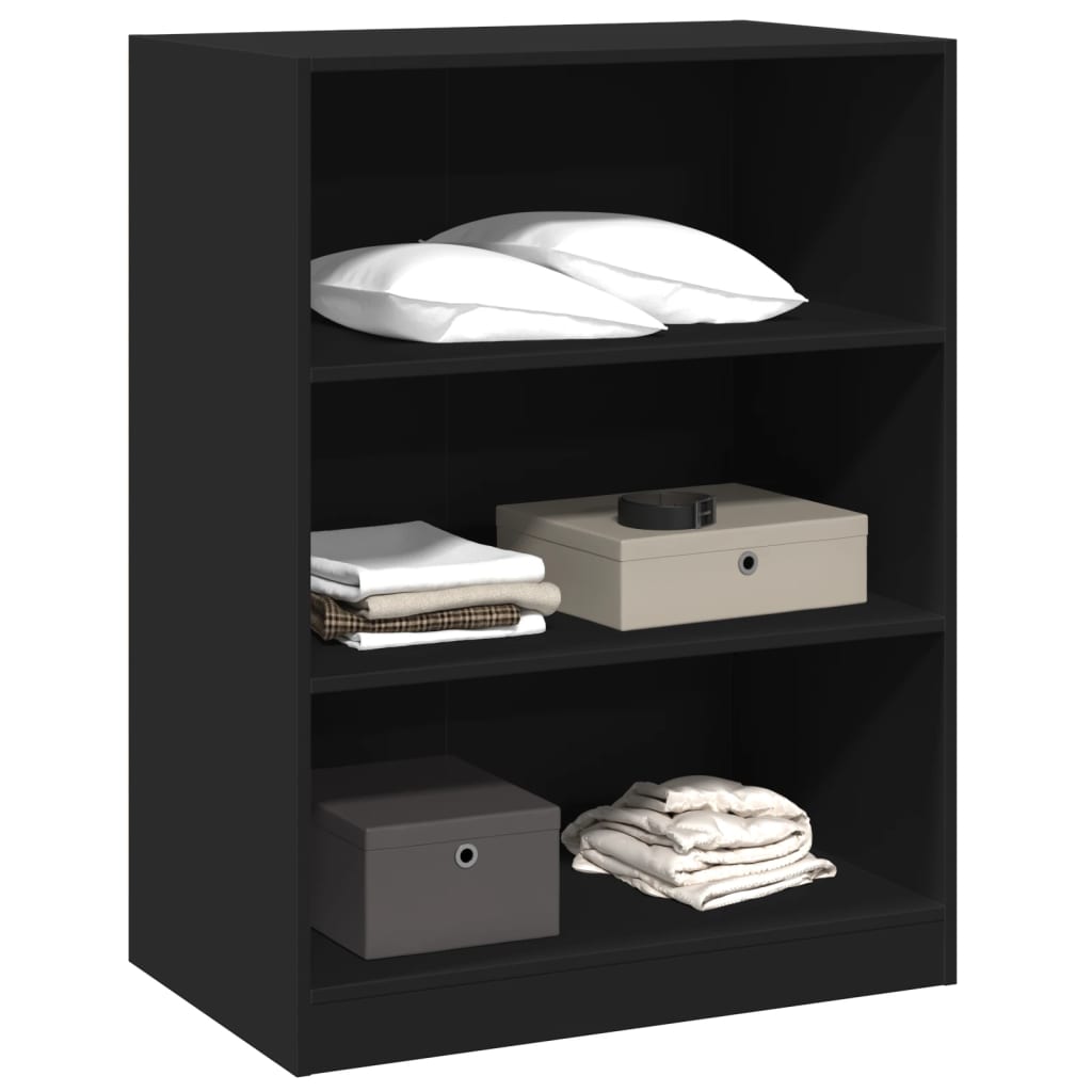 Garderobe svart 77x48x102 cm konstruert tre