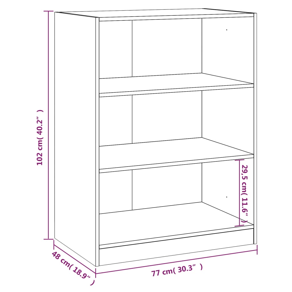 Garderobe røkt eik 77x48x102 cm konstruert tre